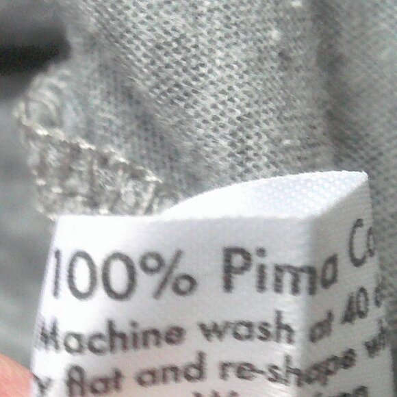 Eskandar Gray Pima Cotton Knit Long Sleeve Tee Top One Size - Picture 7 of 7